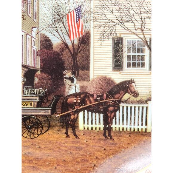 A Farewell Kiss Wall Decor Plate 1994 Porcelain 8" Hometown Memories Charles W - Picture 5 of 14